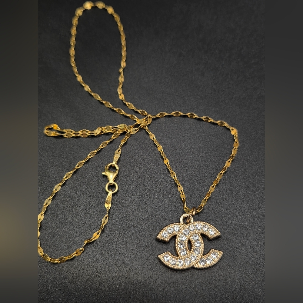 Chanel CC Pendant Necklace – 20” Gold Over S925